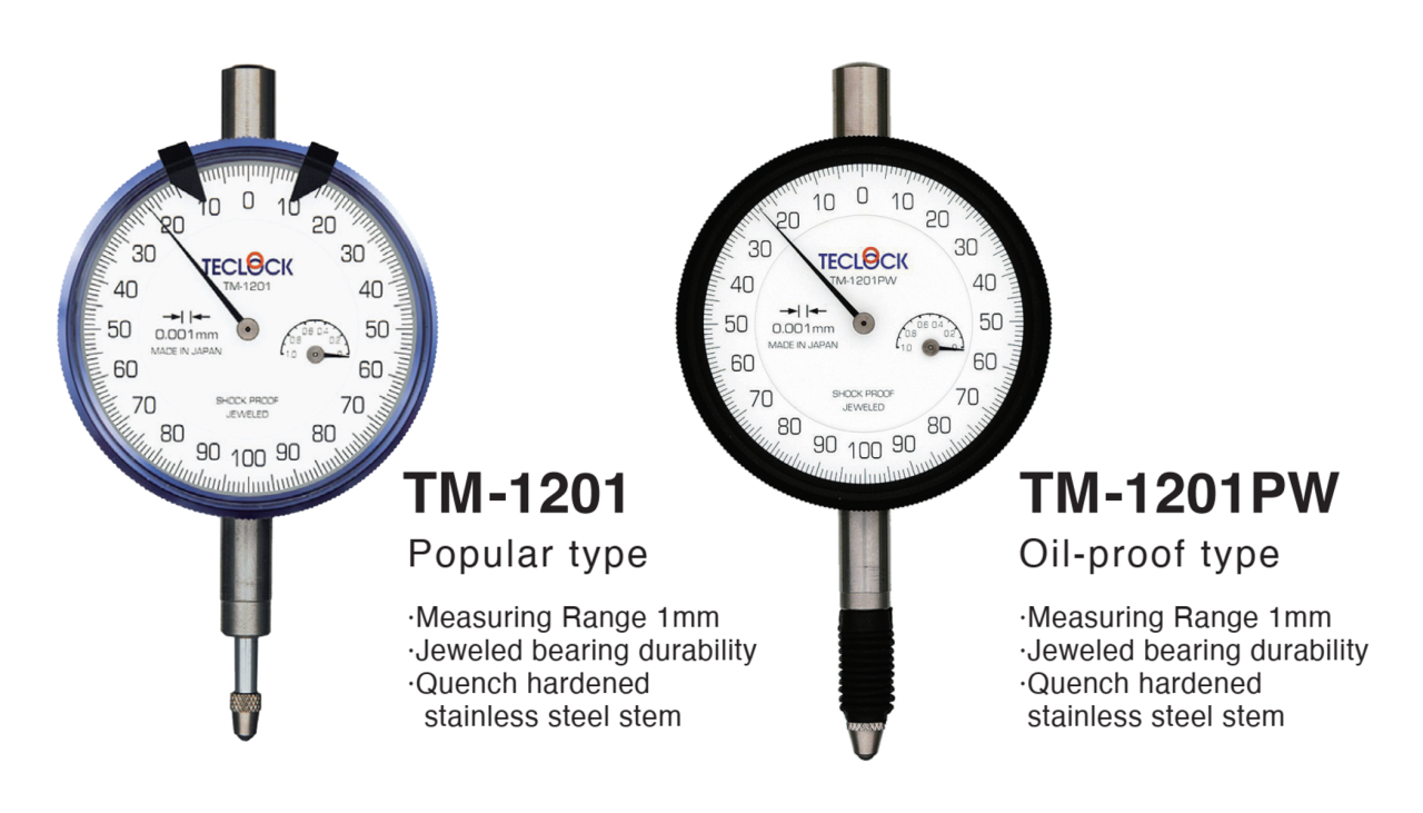 Teclock Dial Indicator, 1mm/0.001 TM1201 Series (Popular Type) MSP Metrology